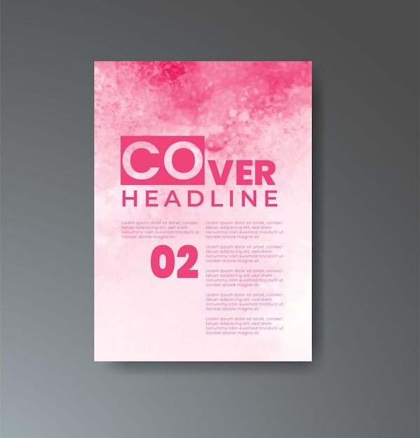 Cover template with watercolor background Design for your cover date postcard banner logo