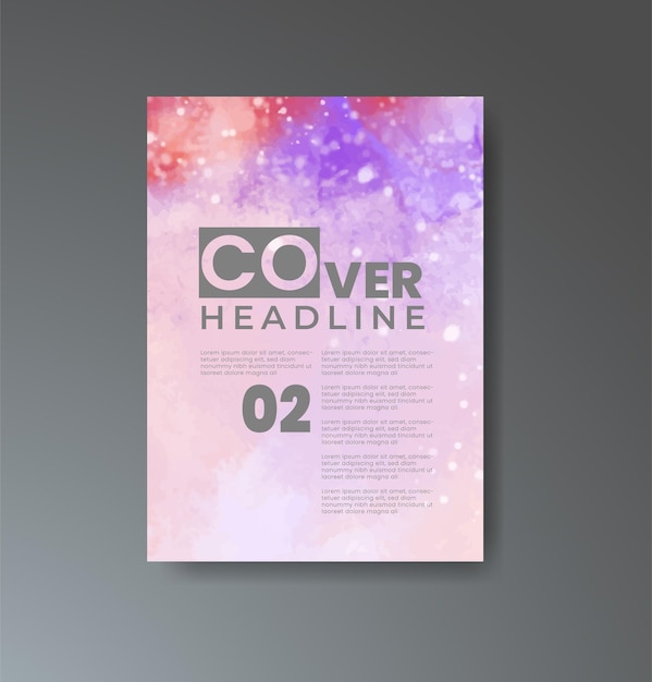 Cover template with watercolor background Design for your cover date postcard banner logo