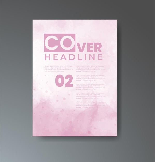 Cover template with watercolor background Design for your cover date postcard banner logo