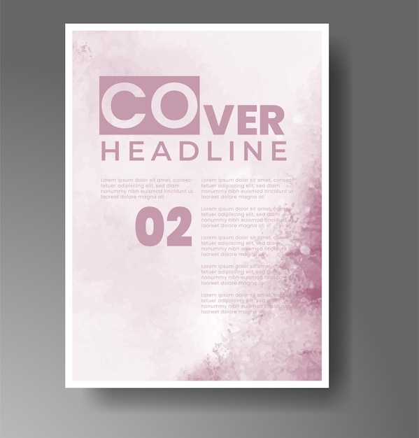 Cover template with watercolor background Design for your cover date postcard banner logo