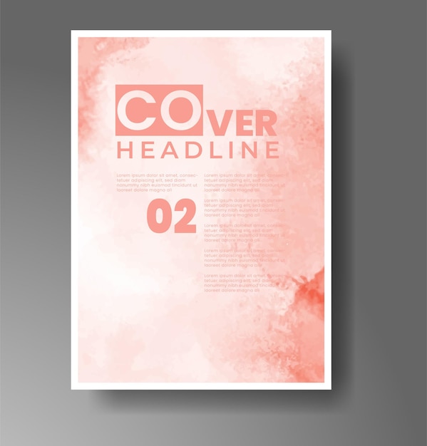 Cover template with watercolor background Design for your cover date postcard banner logo