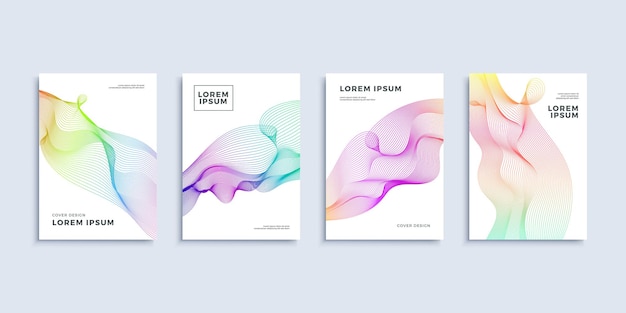 Covers modern abstract design templates set Futuristic minimal geometric lines compositions for flyer banner brochure and poster Eps10 vector illustration