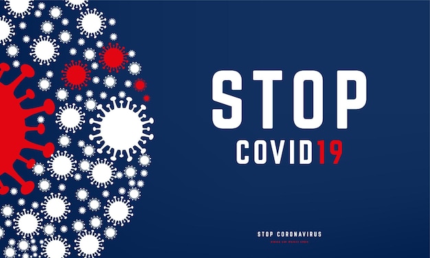 COVID-19 banners with heart, stop corona virus spreading sticker and poster design.