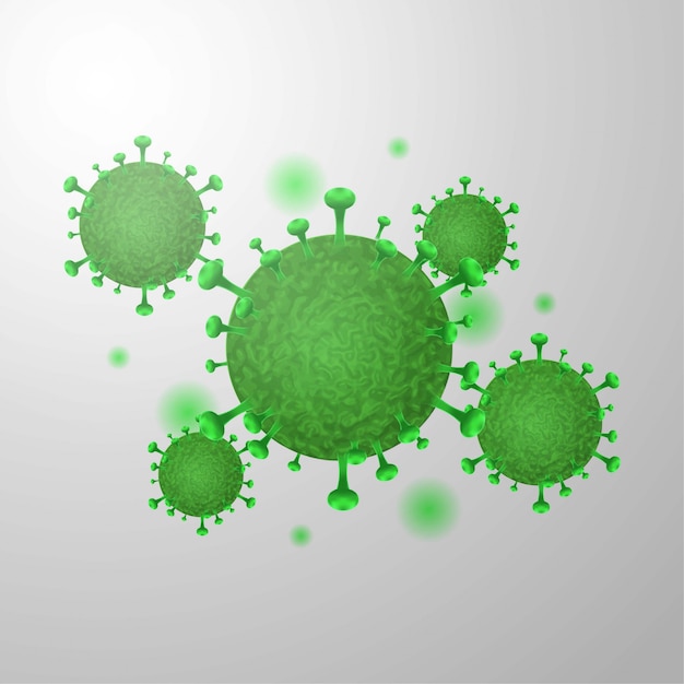 covid-19 coronavirus background with 3d virus illustration