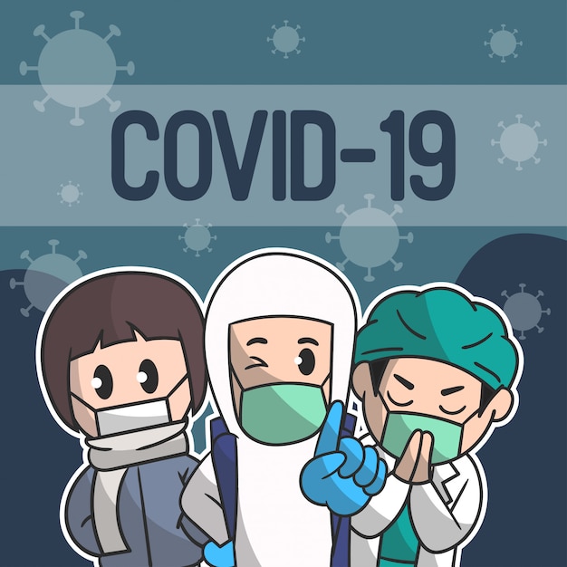 Covid 19 pandemic concept   Illustrations