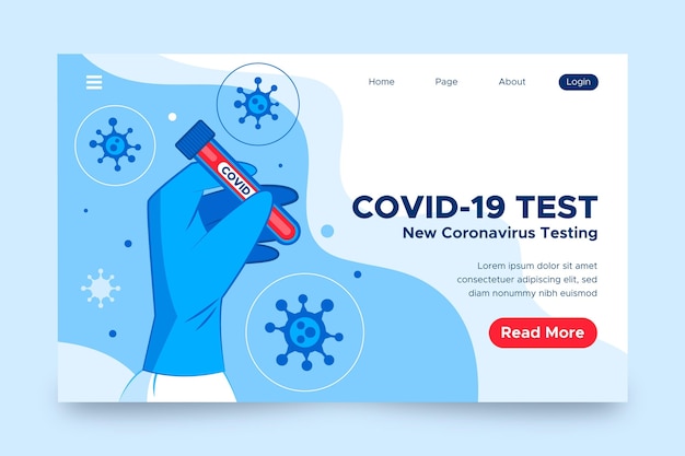 Covid-19 test landing page concept