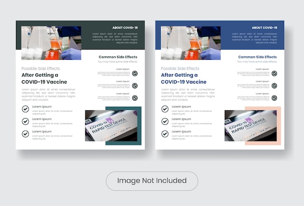 Covid 19 vaccine information instagram post banner template set