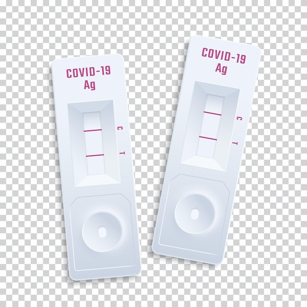 Covid19 Antigen Fast Self Tests Realistic 3d Vector Illustration Medical Corona Virus Swab Rapid Home Diagnostic Devices Design with Transparent Background Isolated