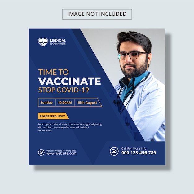 Covid19 Vaccinate Social Media  Instagram Post Design Template