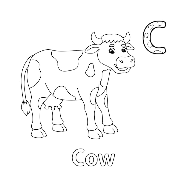 Cow Alphabet ABC Coloring Page C