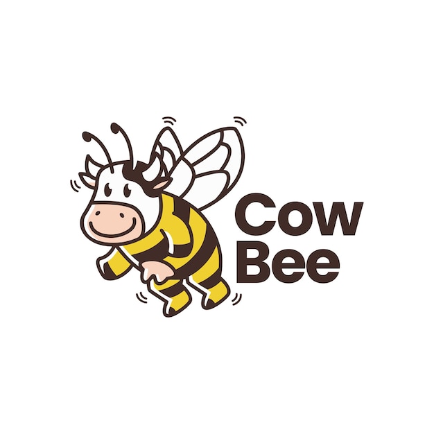 Cow bee logo template