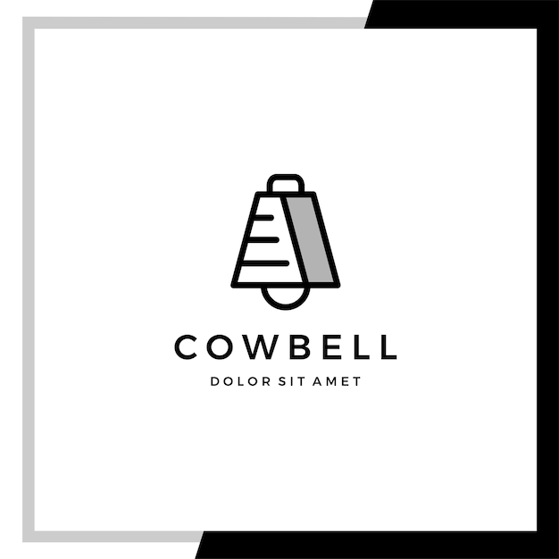 Cow bell logo template Simple line style cow bell