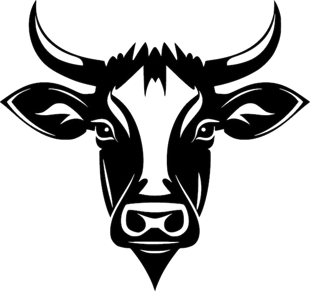 Cow Black and White Isolated Icon Vector illustration