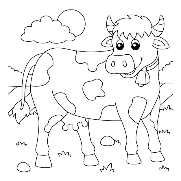 Cow Coloring Page for Kids