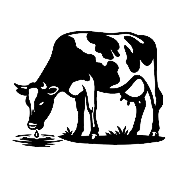 Cow Drinking Water Svg