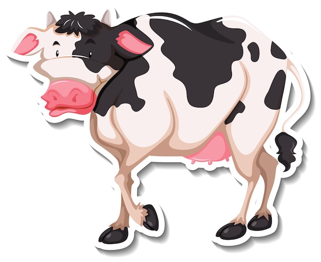 Cow farm animal cartoon sticker