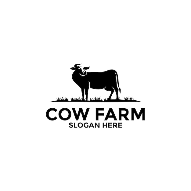 Cow Farm logo design vector template Livestock logo vector