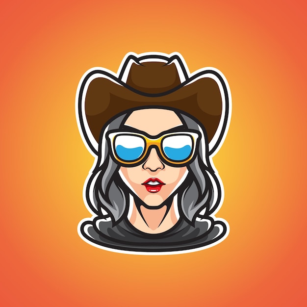 COW GIRL HEAD SPORT LOGO