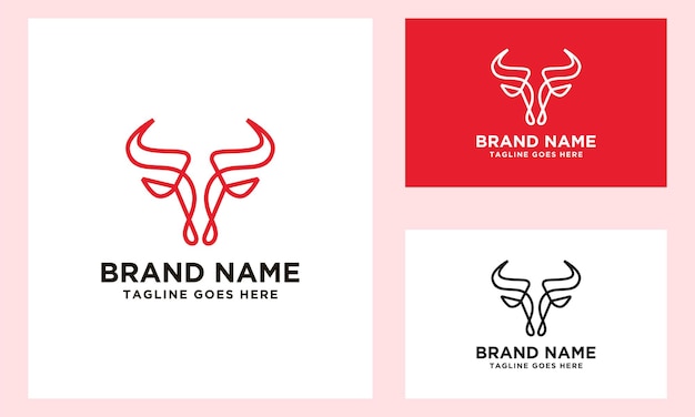 Cow head line outline monoline icon graphic silhouette logo