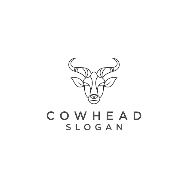 Cow head logo design icon vector