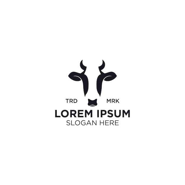 Cow head logo design template