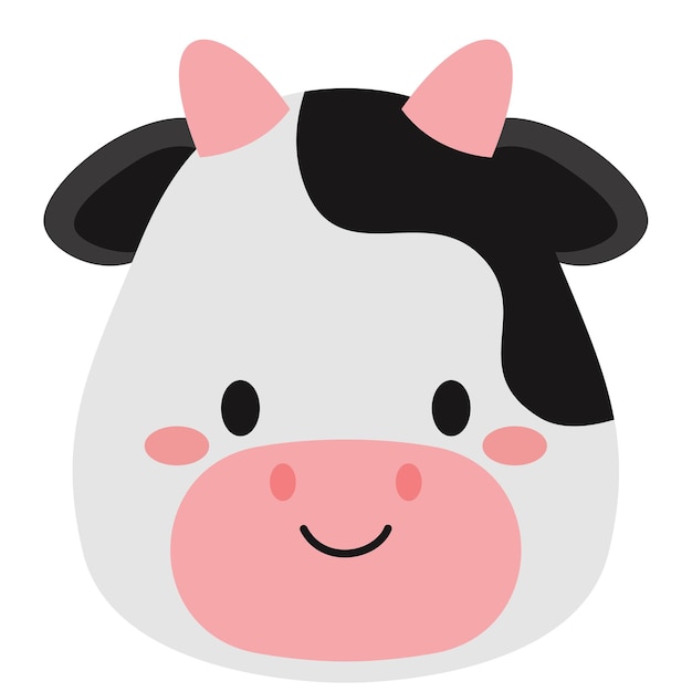 Cow Head Sticker Vector Design