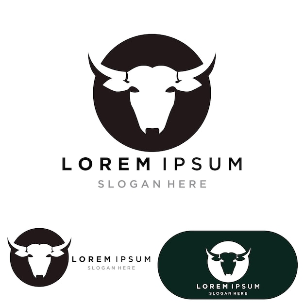 Cow head symbols and logo vector template