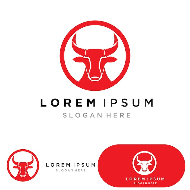 Cow head symbols and logo vector template