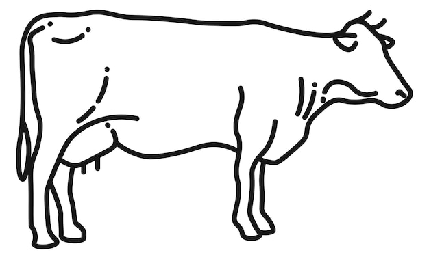 Cow line icon Cattle symbol Farm sign