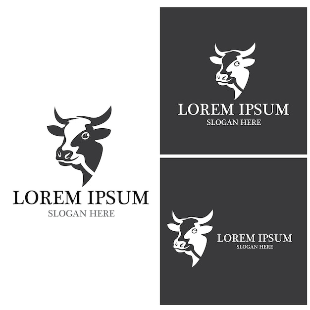 Cow Logo Template vector icon