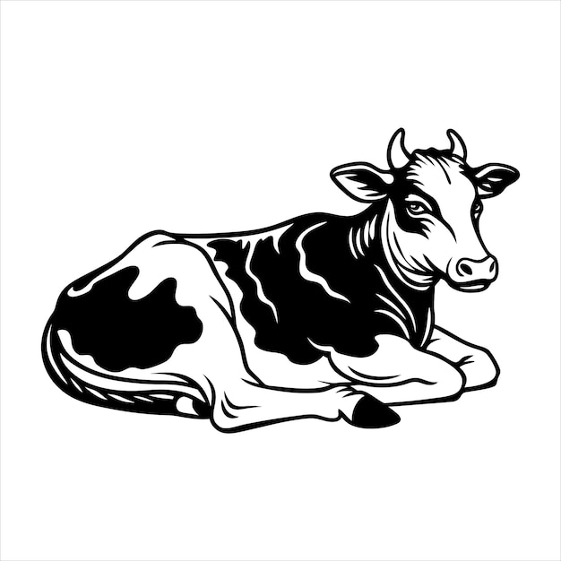 Vector cow lying down svg