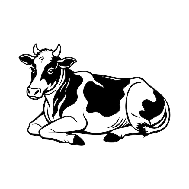 Vector cow lying down svg