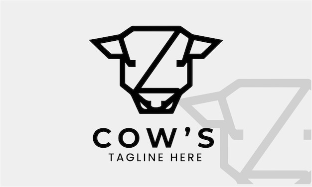 Cow milk animal farm beef minimalist modern logo icon symbol vector design template idea