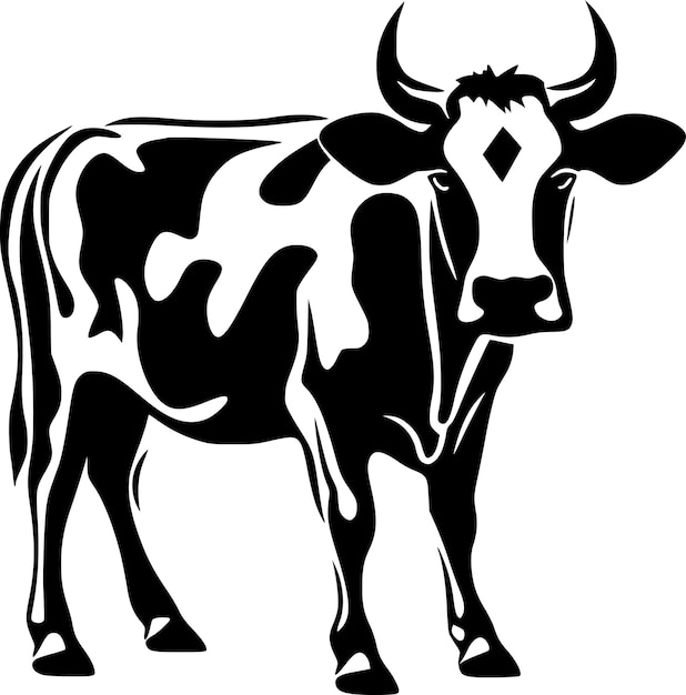 Cow Minimalist and Flat Logo Vector illustration