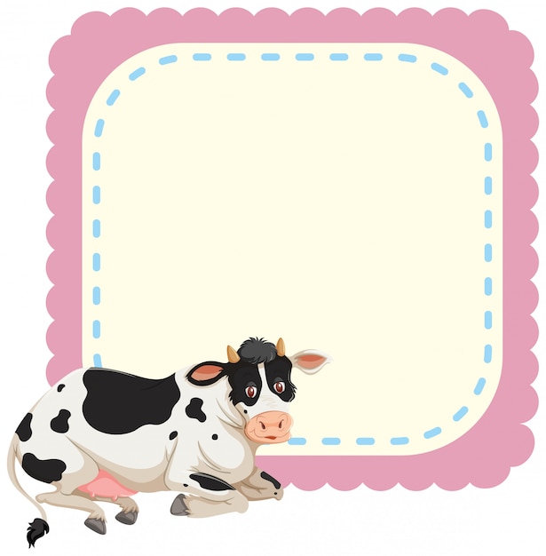 A cow on note template