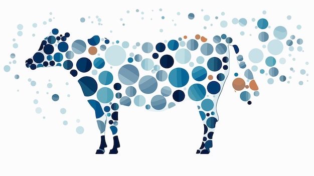 Vector cow relations mosaic filled circles various sizes