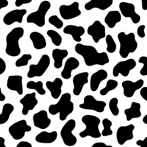 Cow skin texture seamless pattern Spot background Vector design illustration Farm animal textural banner