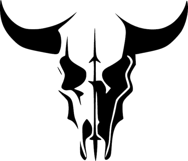 Cow Skull Black and White Vector illustration