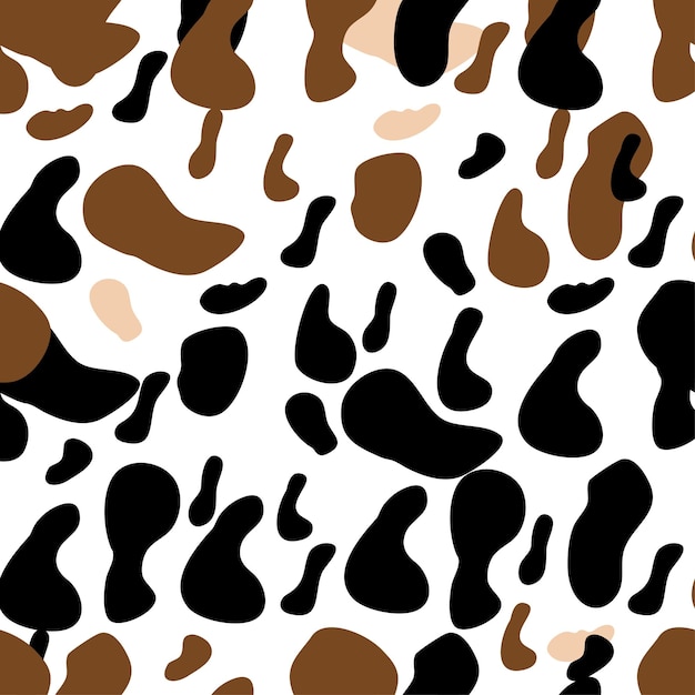 Vector cow spots seamless pattern endless texture wallpaperprinting on fabric