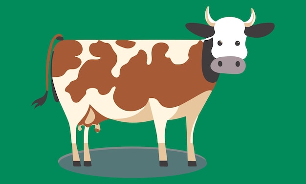 Cow Vector illustration in cartoon flat design style