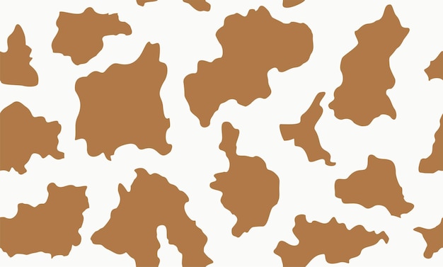 Cow vector seamless brown print Animal background