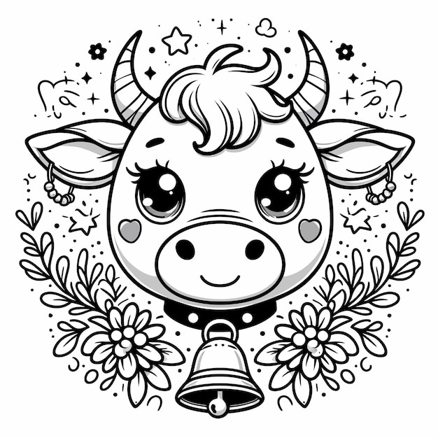 Vector a cow with a bell on it that says quot a girl quot