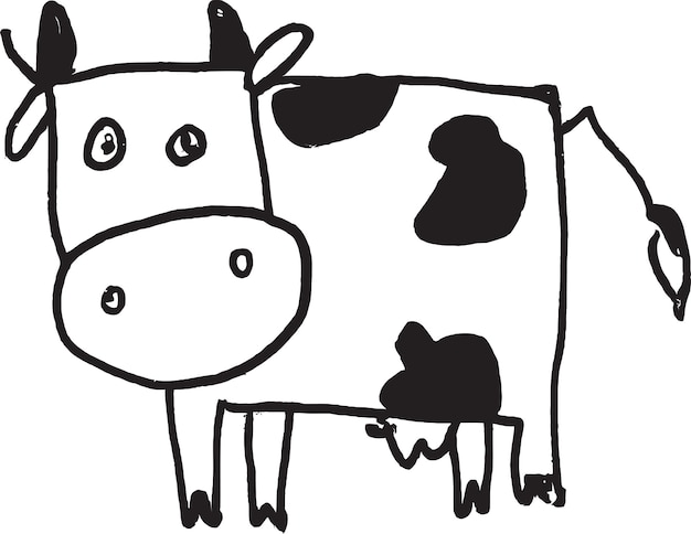 Cow with bell and milk can graphic