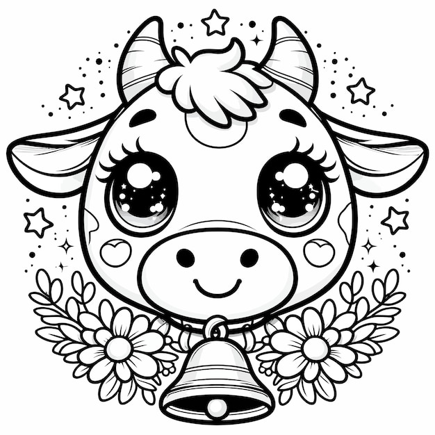 Vector a cow with a flower on its head and the words quot angel quot on it