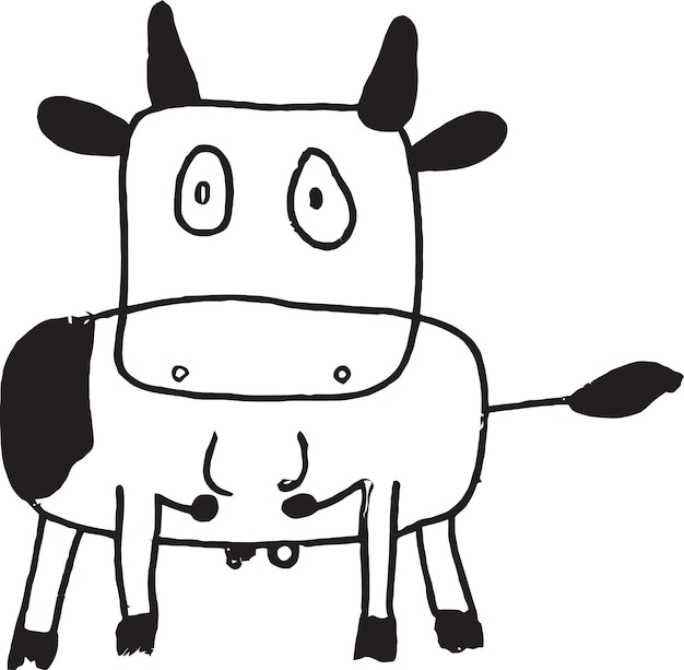 Cow with grass vector art