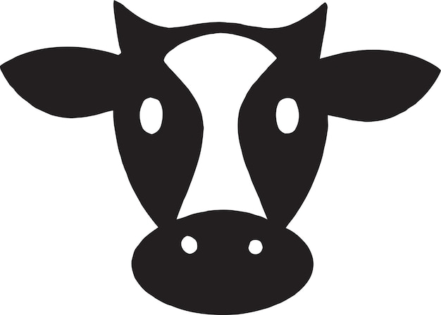 Cow with milkshake and straw icon set