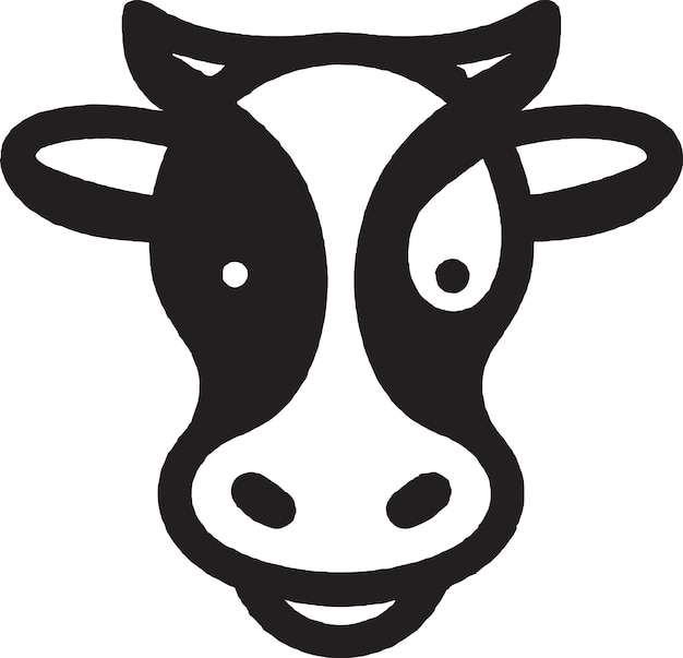 Cow with sunflower icon design