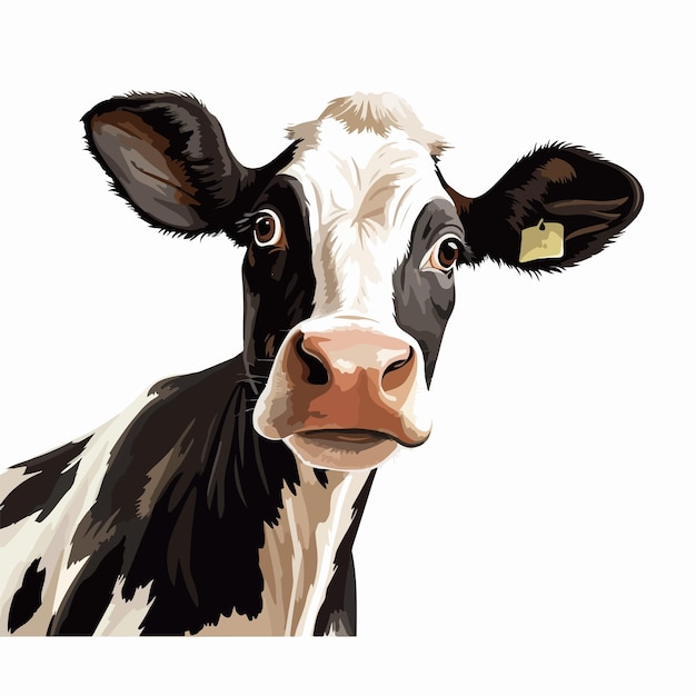 Vector a cow with a tag in its ear is shown in a picture