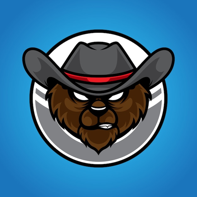 COWBOY BEAR HEAD SPORT LOGO