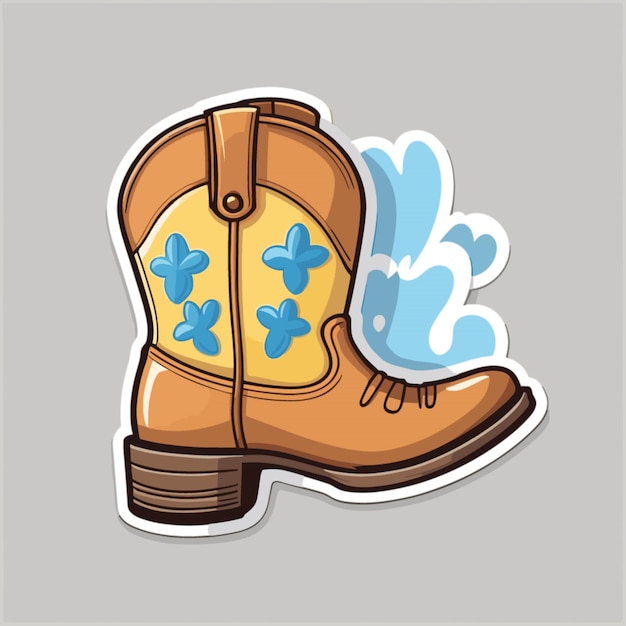 Vector cowboy boot cartoon vector